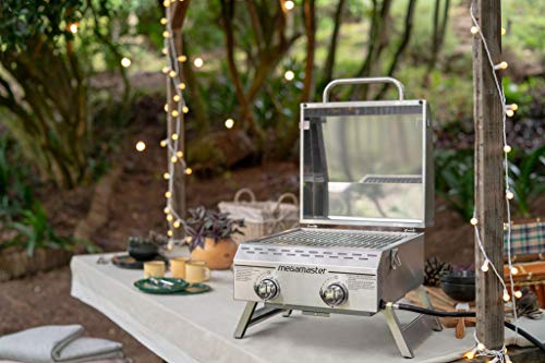 Megamaster 2-Burner 16,000 BTU Grill Bundle with Gas One 3 ft Propane Hose and Regulator for Fire Pits and Grills