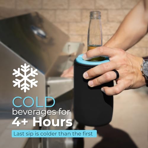 iCube Wrapsulator Black Regular Can Cooler: Insulated Drink Holder & Premium Beer Chiller for 12oz Cans