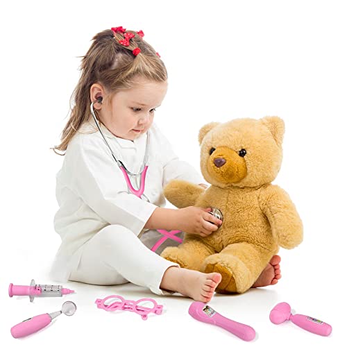 Phobby Kids Doctor Kit, 8 Pieces Toddlers Doctor Playset with Medical Storage Bag & Real Stethoscope, Pretend Play Doctor ...