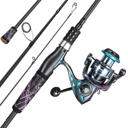 One Bass Fishing Rod Reel Combo, Colorful Fishing Reel, Spinning & Baitcasting Fishing Pole with SuperPolymer Handle