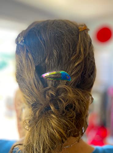 Iridescent Tactical Hair Clips 2.0, 4 Pack - Multitool Snap Barrettes - SUS301 Stainless Steel Multi-Functional Keychain M...