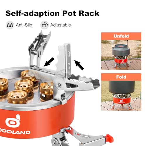 Odoland 9000W Portable Camping Stove Lightweight Camp Stove Collapsible Backpacking Stove with EVA Box for Outdoor Camping...