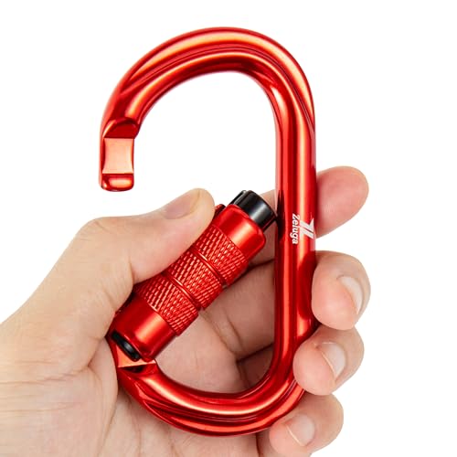 Zeluga 15-296 25KN Auto Locking Carabiner, Twist Lock, Lightweight, Professional Carabiner Clips, Assorted Color, 1 Piece