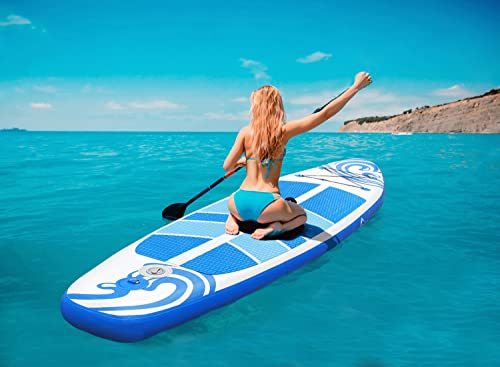 Peakpath Inflatable Stand Up Paddle Board (6’’ Thick) with Premium SUP Accessories&Bag,Bottom Fin for Paddling,Surf Contro...