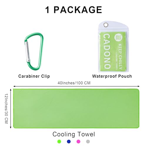 CADONO 4 Pack Cooling Towel (40"x12"), Soft Breathable Chilly Towel, Ice Towel, Microfiber Towel for Yoga, Sport, Running,...
