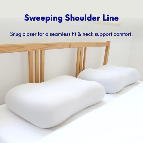 C CUSHION LAB Deep Sleep Pillow, Patented Ergonomic Contour Design for Side & Back Sleepers, Orthopedic Cervical Shape Gen...