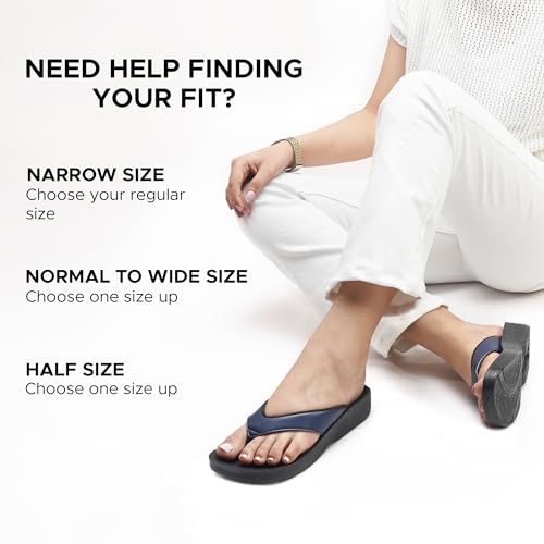 AEROTHOTIC Arch Support Flip Flops for women Stylish Cushioned Padded Straps with Soft Toe Post Slip on Footwear Dressy Tr...