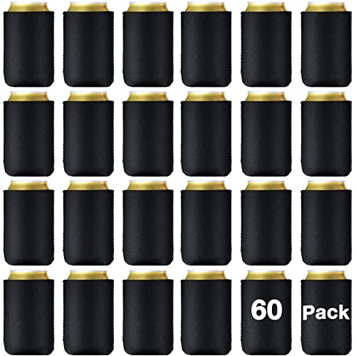CHENGU 60 Packs Blank Can Cooler Sleeves Soda Neoprene Can Sleeve Drink Insulator Sleeve Collapsible for Parties, Events o...