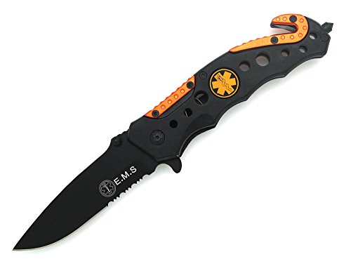 Snake Eye Tactical Rescue Style Action Assist Knife 4.5" Razor Sharp Camping Survival