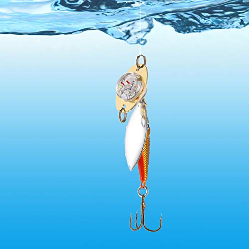 Skylety LED Fishing Lures Lighted Fishing Spoons Underwater Flasher Bass Halibut Saltwater Trolling Deep Drop LED Lighted ...
