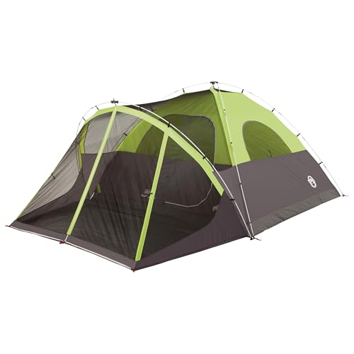 Coleman Steel Creek 6-Person Tent with Screened Porch & Integrated Rainfly, Weatherproof Tent with Screen Room Sets Up in ...