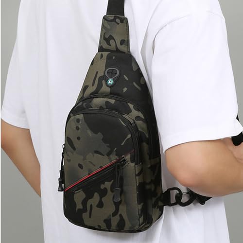 Adjustable Crossbody Bag Multifunctional Crossbody Bags Tactical Sling Bag for Men with USB Charging Port