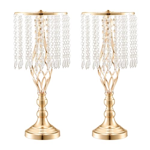 VEVOR Metal Wedding Centerpiece Gold,Crystal,12PCS 49cm/19.3”
