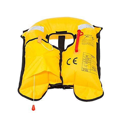 Top Safety Adult Life Jacket with Whistle - Manual Version Inflatable Lifejacket Life Vest Preserver PFD for Boating Fishi...