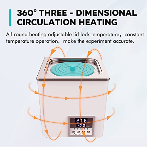 LAB FISH Lab Digital Water Bath 3L Capacity Thermostatic Heater Laboratory Heating Devices Stainless Steel
