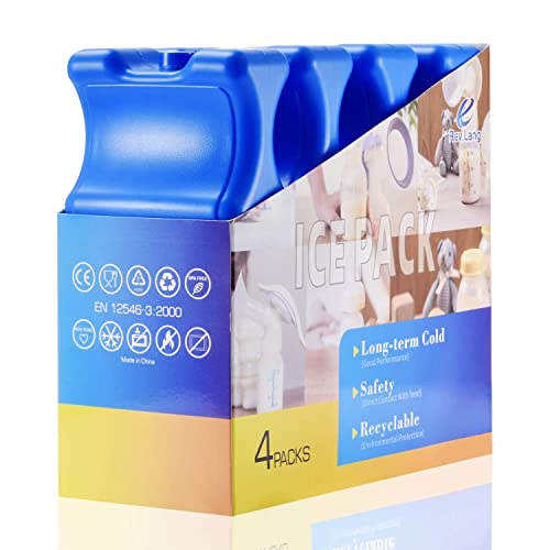 Cold Freezer Cool Ice Packs Double Sided Contoured Reusable Long Lasting for Breast Milk Baby Bottles Cool Storage Insulat...