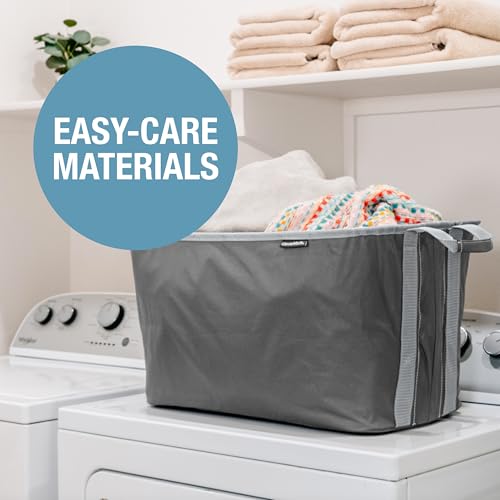 CleverMade Collapsible Laundry Basket Hamper - Shadow Stone Gray 2-Pack 60L - Space Saving Storage Organizer with Handles ...