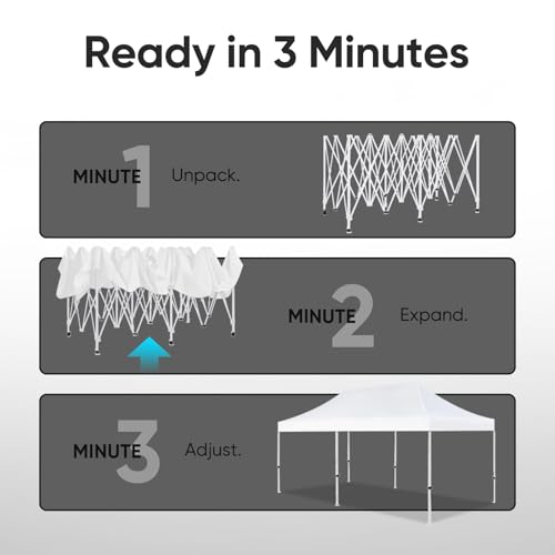 Quictent 10x20 Heavy Duty Pop up Canopy Tent, Commercial Grade Instant Shelter with Wheeled Bag for Outdoor, Parties, Mark...