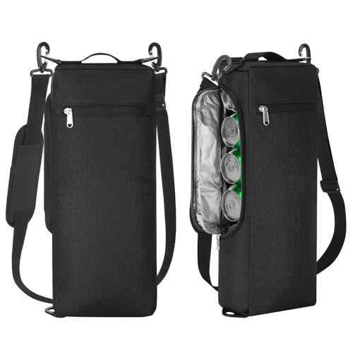 Golf Cooler Bag for Men Women, Small Soft Insulated Beer Cooler Holds 6 Pack of Cans or Two Wine Bottles, Portable Golf Ac...