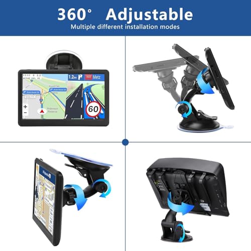 GPS Navigator for Car Truck RV, 7 Inch Touch Screen, Latest 2025 Maps for Car GPS, Support Voice Turn-by-Turn Guidance, Sp...