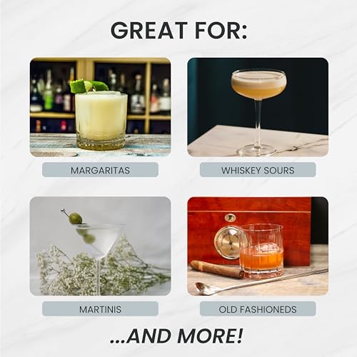 A Bar Above 14-Piece Matte Black Bartender Kit, Modern Bar Tool Set for Home Mixologists and Pros, Includes Black Stainles...