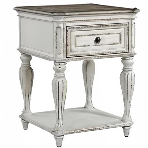 Liberty Furniture Industries Leg Night Stand, W22 x D17 x H28, White
