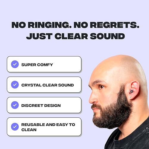 Zound High Fidelity Earplugs for Concerts - Reuseable High Fidelity Concert Ear Plugs for Noise Reduction, Festival Ear Pl...