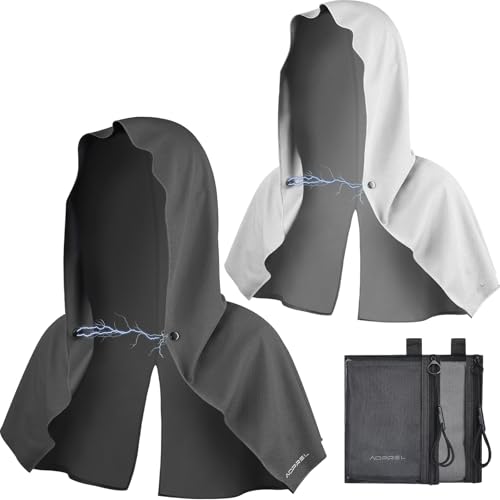 AOPREL Cooling Hoodie Towel Magnetic Lock Towels for Neck and Face UV Protection, Moisture-Wicking for Camping Gym and Yoga