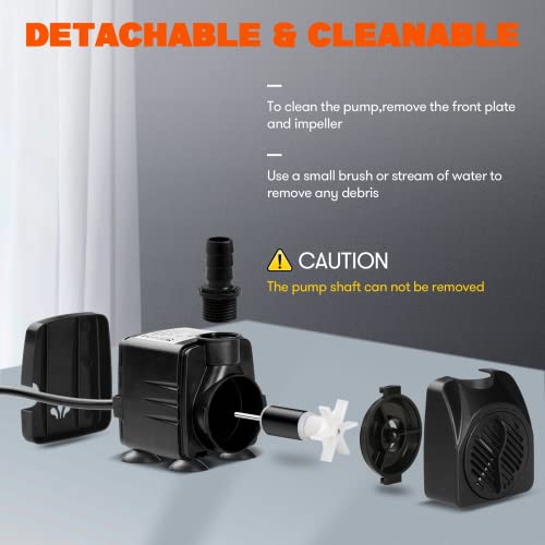 Simple Deluxe 290 GPH 21W Submersible Water Pump Power Head with Adjustable Intake for Fish Tank, Hydroponics, Fountains, ...
