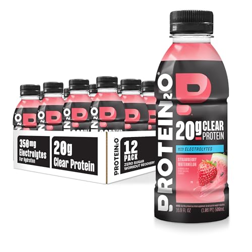 Protein2o Hydration Drink - 2-in-1 Liquid Clear Whey Protein Isolate and Electrolyte Drink - 20g Protein, Vitamins B5, B6...