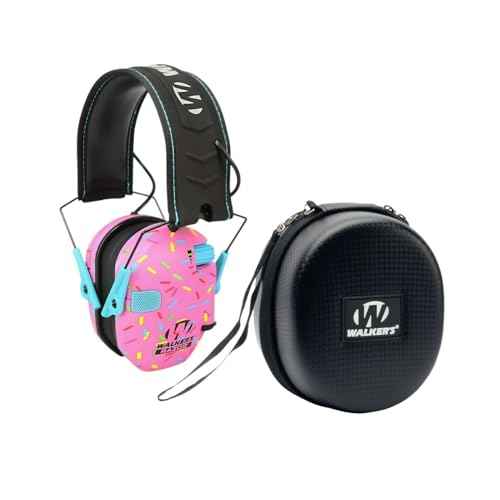 Walker's Razor Slim Electronic Shooting Hearing Protection Muff (Sound Amplification and Suppression) with Protective Case