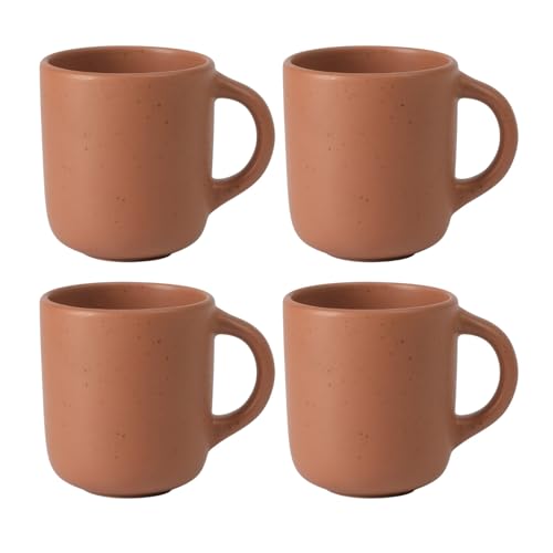 Bloomhouse - Two Time Oprah's Favorite Things Winner - Corsica Clay 4-Piece Mug Set – Burnt Apricot Terracotta Stoneware C...