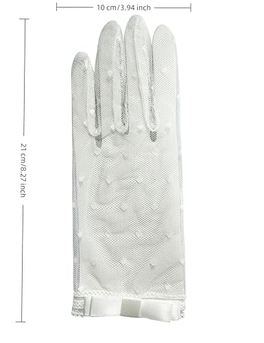 QRBTSCL Short Lace Gloves Tea Party Gloves Costumes Glove for Wedding Dinner Party