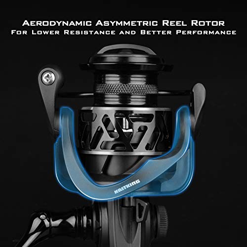 KastKing Zephyr Spinning Reel,Size 500 Fishing Reel & KastKing Crixus Fishing Rods, Spinning Rod 6ft 6in-Medium - Fast-2pcs