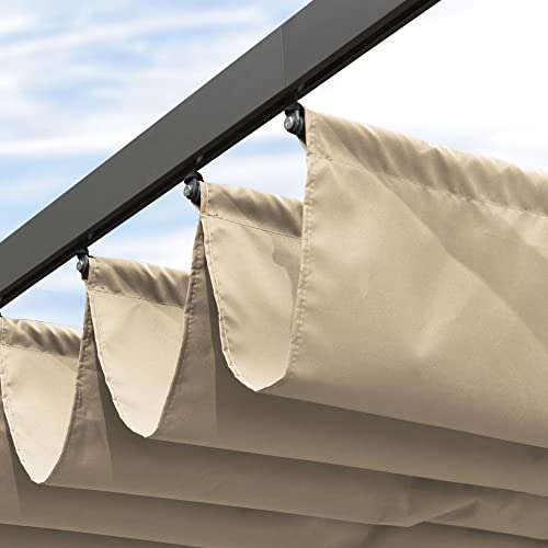 PURPLE LEAF Pergola Shade Cover for 10' X 13' Deck Porch Outside Outdoor Retractable Durable Fabric Canopy Replacement Top...