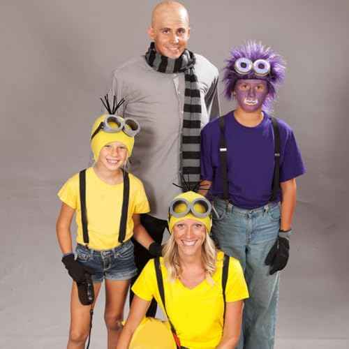 DRESHOW Costume Accessories Set Vintage Goggles Glasses Beanie Knit Hats Black Gloves Halloween Cosplay Set for Women Men
