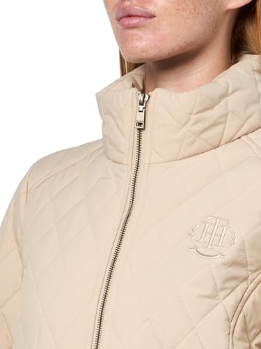 Tommy Hilfiger Womens Brass Hardware Transitional Barn Jacket Quilted Coat