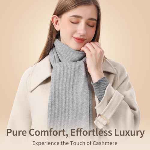 100% Pure Mongolian Cashmere Scarf for Women & Men Soft, Lightweight, Warm Fall Winter Wrap with Luxury Gift Box