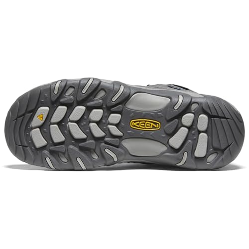 KEEN Women's Headout Mid Height Waterproof All Terrain Hiking Boots, Steel Grey/Blue Heaven, 7 US
