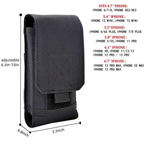 Universal Tactical MOLLE Holster Army Mobile Phone Belt Pouch EDC Security Pack Carry Accessory Kit Waist Bag Case Compati...