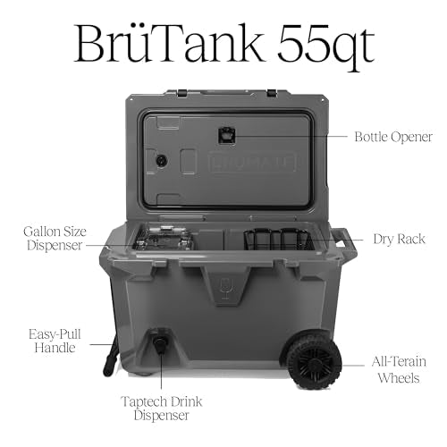 BrüMate BrüTank Wheeled Hard Cooler with Built-in 3-Gallon Drink Dispenser Tank & Tap | 7+ Day Ice Retention | Perfect for...