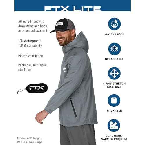FROGG TOGGS mens Ftx Lite Rain Jacket ? Waterproof, Breathable, Stretch Comfort