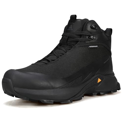 HUMTTO Men's Waterproof Hiking Boots Lightweight Breathable Mid Ankle Trekking Trail Shoes Anti-Slip Work Boots for Backpa...