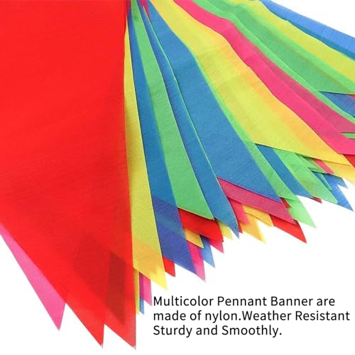 RUBFAC 1020ft 720pcs Colorful Pennant Banner Flags Multicolor Bunting String Triangle Flags Bulk, Garland for Grand Openin...