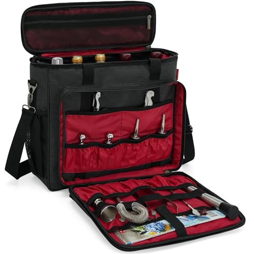 OUUTMEE Bartender Bag, Bartender Kit Travel Bag for Cocktail Shaker Set, Portable Carrying Case with Compartments for Wine...