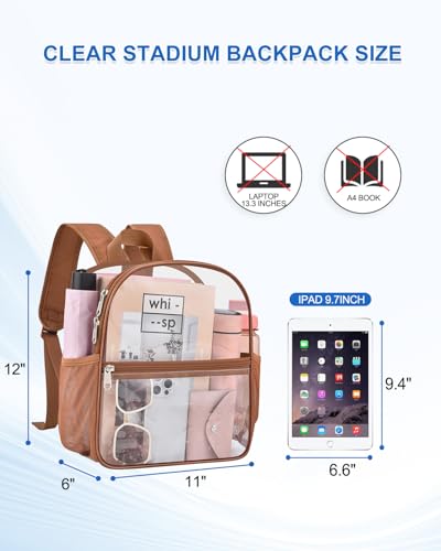 UEASE Clear Backpack for Stadium Events, 12x12x6 Small Clear Plastic bag with Reinforced Straps for Game Security Festival...