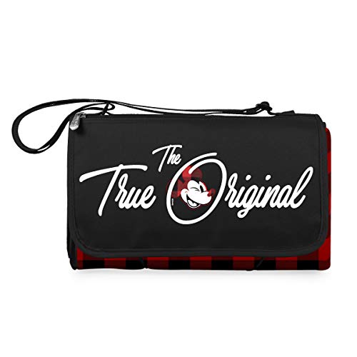 Mickey Mouse - Blanket Tote Outdoor Picnic Blanket, (Red & Black Buffalo Plaid Pattern)