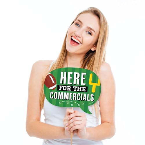 Big Dot of Happiness Funny The Big Game - Football Party Photo Booth Props Kit - 10 Piece