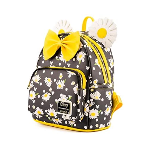 Loungefly Minnie Mouse Daisies Mini Backpack BlackWhiteYellow