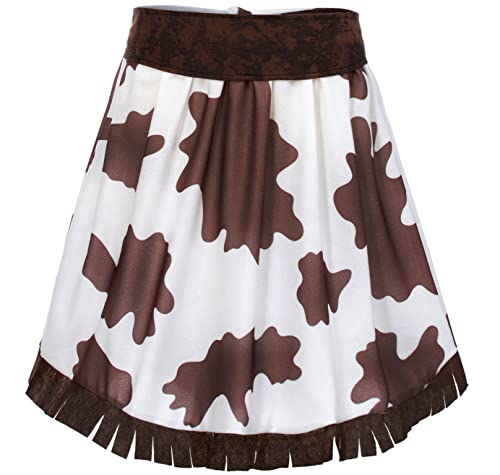Cowgirl Costume for Girls 6pcs Set Kids Dress Up Birthday Halloween Party Cosplay 3-13 Years